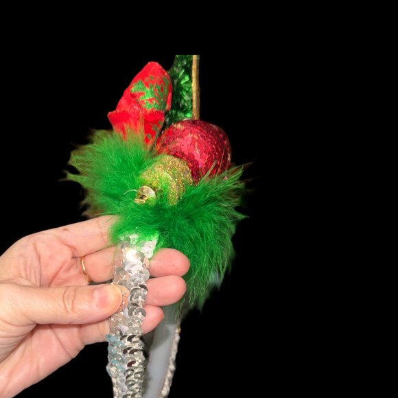 Christmas Headband, Holiday Party Headpiece, Ugly Sweater Party Hair Accessory - Picture 8 of 16